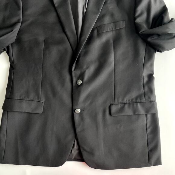 Lauren Ralph Lauren Black Wool 44R Blazer Suit Jacket Sport Coat Pewter Buttons - Picture 5 of 16